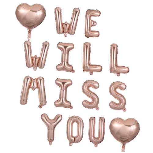 PENIKOKO 1 Satz Graduation Party Luftballons Herz und Buchstabenballons Roségold Herzen Dekoration für Abschlussfeiern und Schulabschlüsse von PENIKOKO