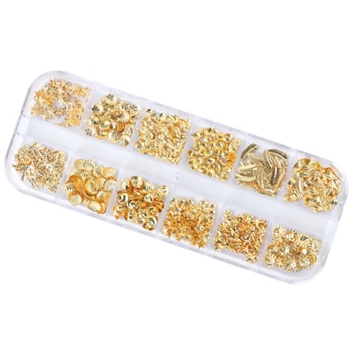 PENIKOKO 1 Schachtel Metallic Meerjungfrau Nagelsticker Muschel Seestern Maniküre Dekorationen für Damen Selbstklebende Legierungs Nagelverzierungen Vielseitig für Natürliche und von PENIKOKO