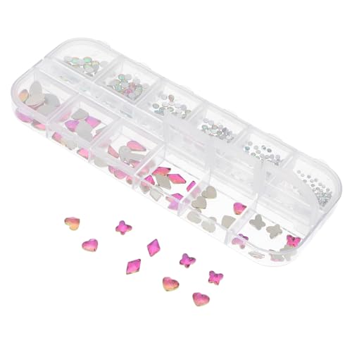 PENIKOKO 1 Schachtel Nail Jewels Fächer Box Nagel Strasssteine DIY Nagelkunst Nagel Dekorationen Manicure Charms für Kreative Nail Art Geschenkidee von PENIKOKO
