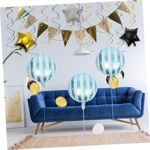 PENIKOKO 10 Stück Teiliges Runde Gestreifte Folienballons in Candy Farben Langlebige Aluminiumfolie Partydekoration für Geburtstag und Festliche Anlässe PENIKOKO 10 Stück Teiliges Runde Gestreifte Folienballons in Candy Farben Langlebige Aluminiumfolie Partydekoration für Geburtstag und Festliche Anlässe von PENIKOKO