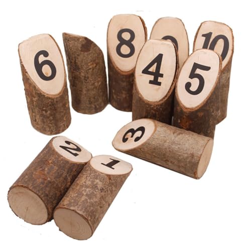 PENIKOKO 10 Stück Teiliges Rustikale Mini Holz Stümpfe mit Nummerndruck Einzigartige Natürliche Baumstamm Dekoration für Tischnummern Wiederverwendbar als Party und Hochzeitsdeko PENIKOKO 10 Stück Teiliges Rustikale Mini Holz Stümpfe mit Nummerndruck Einzigartige Natürliche Baumstamm Dekoration für Tischnummern Wiederverwendbar als Party und Hochzeitsdeko von PENIKOKO