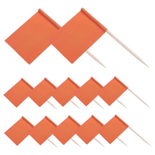 PENIKOKO 100 Stück Mini Zahnstocher Flaggen Kleine Einfarbige Flaggenpicker für Käse und Obst Dekorative Landmark signal flaggen für Partybuffets Desserts und Cupcake Deko von PENIKOKO