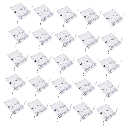PENIKOKO 100 Stück Organza Candy Pouches mit Herzmuster Transparente Atmungsaktive Schmuck Geschenkbeutel Weiße Hochzeits Party-dekoration Feuchtigkeitsgeschützt und Leicht PENIKOKO 100 Stück Organza Candy Pouches mit Herzmuster Transparente Atmungsaktive Schmuck Geschenkbeutel Weiße Hochzeits Party-dekoration Feuchtigkeitsgeschützt und Leicht von PENIKOKO