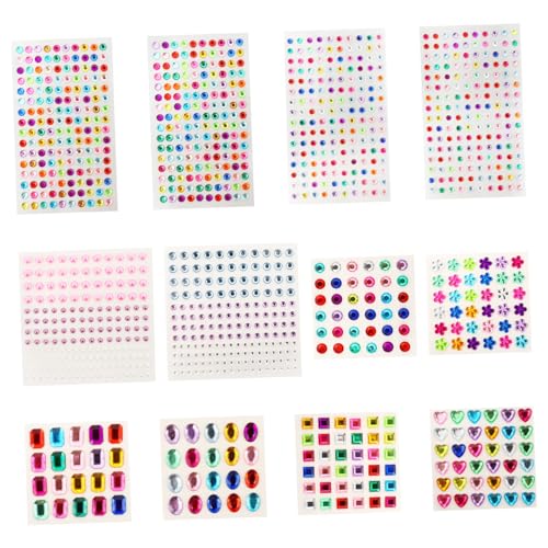 PENIKOKO 12 Blatt Teiliges DIY Nagelsticker mit Selbstklebenden Mehrfarbigen Acryl Strasssteinen Funkelnde Glitzer Rhinestone Aufkleber für Nailart Gelnägel und Kreative Nageldesigns PENIKOKO 12 Blatt Teiliges DIY Nagelsticker mit Selbstklebenden Mehrfarbigen Acryl Strasssteinen Funkelnde Glitzer Rhinestone Aufkleber für Nailart Gelnägel und Kreative Nageldesigns von PENIKOKO