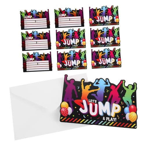 PENIKOKO 12 Sätze Einladungskarten für Trampolin Geburtstagsfeiern Doppelseitige Einladungen mit Umschlägen Fröhliches Design für Jede Feier für Kindergeburtstage und Spielpartys PENIKOKO 12 Sätze Einladungskarten für Trampolin Geburtstagsfeiern Doppelseitige Einladungen mit Umschlägen Fröhliches Design für Jede Feier für Kindergeburtstage und Spielpartys von PENIKOKO