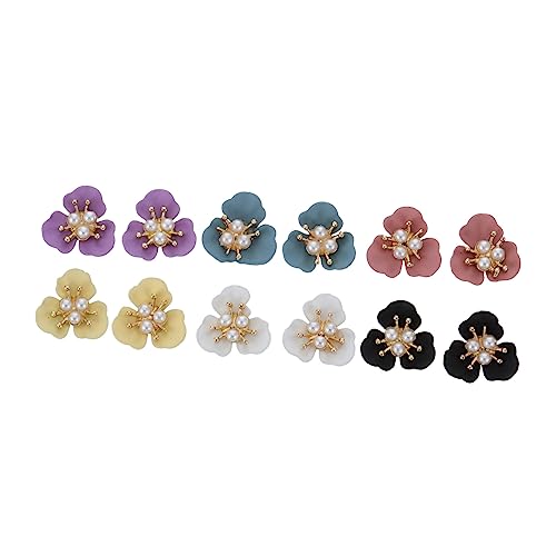 PENIKOKO 12 Stück Teiliges Nail Art mit Perlen und Dreiblättrigen Blumen DIY Nagel Charms aus Langlebiger Vielseitig für Hochzeit Party und Alltag Einfache Anwendung für Kreative Maniküre von PENIKOKO