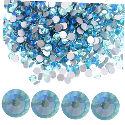 PENIKOKO 1440 Stück Flache Glas Strasssteine Nail Art Dekoration Rund Strahlend Leichte Flatback Rhinestones Geeignet für Natürliche Künstliche Nägel DIY Nail Charm Zubehör von PENIKOKO