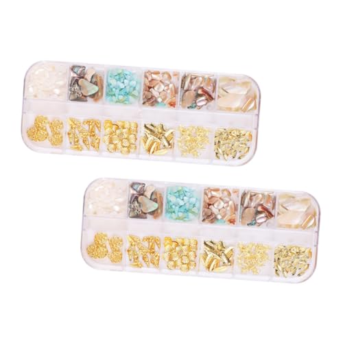 PENIKOKO 2 Boxen Fächer Nageldekorationsset mit Muschel Langlebiges Nail Art Zubehör für Natürliche und Künstliche Nägel DIY Nagelkunst für Frauen Praktisches Nail Accessory PENIKOKO 2 Boxen Fächer Nageldekorationsset mit Muschel Langlebiges Nail Art Zubehör für Natürliche und Künstliche Nägel DIY Nagelkunst für Frauen Praktisches Nail Accessory von PENIKOKO