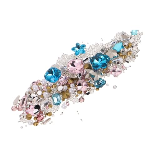 PENIKOKO 2 Sätze Flatback Resin Nail Art Charms Glitter Rhinestones Herz Schmetterling Rechteck Nail Jewels Set in Rosa Blau für DIY Maniküre Damen Mädchen von PENIKOKO