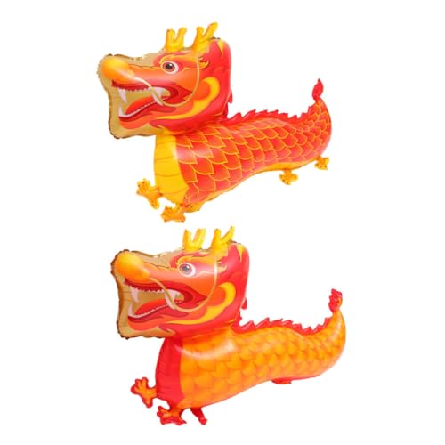 PENIKOKO 2 Stück Chinesischer Neujahrs drachenballon Aluminiumfolie Große Partydeko Vielseitig Robust für Innen Außen Jubiläum Geburtstag Feier Silvester Dekoration von PENIKOKO