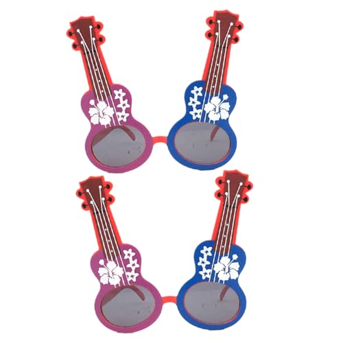 PENIKOKO 2 Stück Partybrillen in Gitarrenform Transparente Kunststoffbrillen als Lustige Fotorequisiten für Musikfestivals Geburtstagsfeiern und Bühnenauftritte Sichere Kanten Langlebig von PENIKOKO