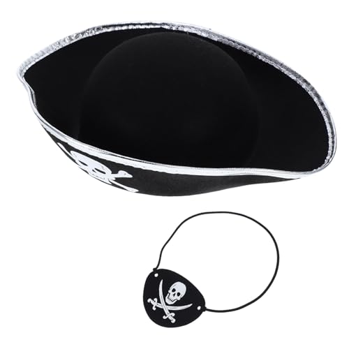 PENIKOKO 2 Stück Piratenhut und Augenklappe Set für Herren und Damen Bequemes Teiliges Piratenkostüm Zubehör für Halloween Karneval Rollenspiel und Fasching Einzigartiges Design mit PENIKOKO 2 Stück Piratenhut und Augenklappe Set für Herren und Damen Bequemes Teiliges Piratenkostüm Zubehör für Halloween Karneval Rollenspiel und Fasching Einzigartiges Design mit von PENIKOKO