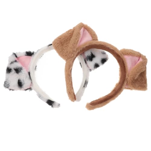 PENIKOKO 2 Stück Teiliges Cartoon Tier Haarreif Kreative Party Kopfschmuck mit Hundeohren Bequeme Stirnbänder für Erwachsene für Kostüme Halloween Cosplay und Festlichkeiten von PENIKOKO