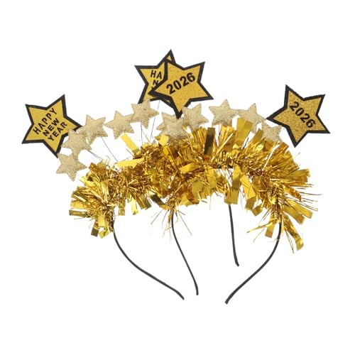 PENIKOKO 2 Stück Teiliges Year Haarband mit Zack Sternen Glitzerndes Happy Year Stirnband Festliches Partyaccessoire für Silvester Familienfeiern und Foto Shootings von PENIKOKO