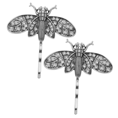 PENIKOKO 2 Stück Vintage Drachenfliegen Haarklammern mit Strass für Frauen Haarspangen im Retro Stil Haaraccessoires für Partys und Besondere Anlässe von PENIKOKO