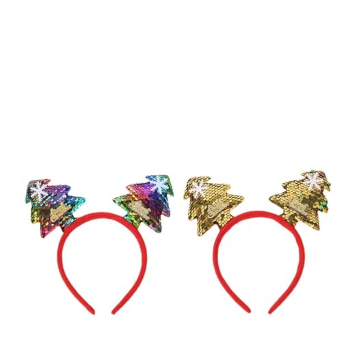 PENIKOKO 2 Stück Weihnachts Haarreif mit Pailletten Kreative Weihnachtsbaum Haarbänder in Gold und Bunt Festlicher Haarschmuck für Party Foto Requisiten und Weihnachtsfeier PENIKOKO 2 Stück Weihnachts Haarreif mit Pailletten Kreative Weihnachtsbaum Haarbänder in Gold und Bunt Festlicher Haarschmuck für Party Foto Requisiten und Weihnachtsfeier von PENIKOKO