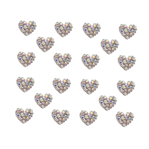PENIKOKO 20 Stück Teiliges Herz strasssteine Nailart Glänzende Nagelsticker mit Funkelnden Herz rhinestones Selbstklebend für DIY Nageldekorationen und Partynägel von PENIKOKO