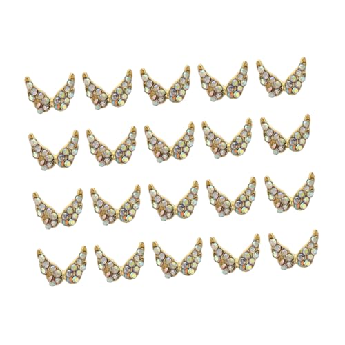 PENIKOKO 20 Stück Teiliges Nageldesign Glänzenden Flügel strasssteinen Selbstklebende Nageldekorationen für Natürliche und Künstliche Nägel Geeignet für Nagelstudio Nagelkünstler und von PENIKOKO