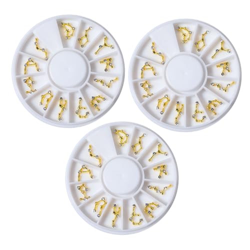 PENIKOKO 3 Boxen Zodiac Nail Charms Strasssteine Nageldekoration Selbstklebend Schmuck für Gelnägel Nail Art Zubehör DIY Phone Case Verzierungen von PENIKOKO