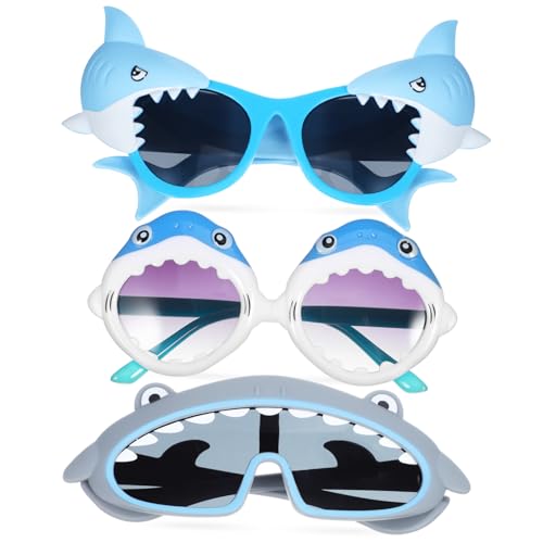 PENIKOKO 3 Paar Hai Sonnenbrillen für Lustige Partybrillen Verschiedenen Haiformen Strapazierfähig für Strand und Themenfeiern Kreative Accessoires für Unvergessliche PENIKOKO 3 Paar Hai Sonnenbrillen für Lustige Partybrillen Verschiedenen Haiformen Strapazierfähig für Strand und Themenfeiern Kreative Accessoires für Unvergessliche von PENIKOKO