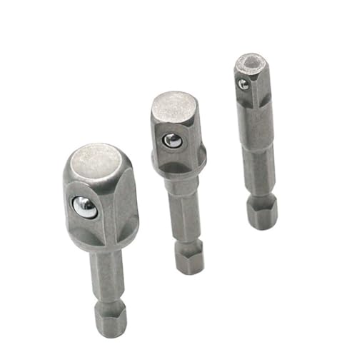 PENIKOKO 3 Stück Teiliges Adapter Set Sechskantschaft zu Verlängerung für Bohrmaschinen und Steckschlüssel Robuste Stahlqualität Schnelle Größenwechsel Farbcodierte Auswahlhilfe von PENIKOKO