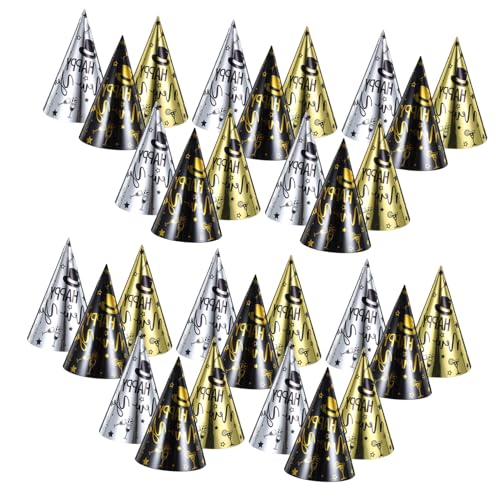 PENIKOKO 30 Stück Teiliges Happy Year Partyhüte aus Papier Langlebig und Wiederverwendbar Bunte Konushüte für Erwachsene Leichte Neujahrsfeier Deko PENIKOKO 30 Stück Teiliges Happy Year Partyhüte aus Papier Langlebig und Wiederverwendbar Bunte Konushüte für Erwachsene Leichte Neujahrsfeier Deko von PENIKOKO