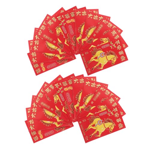 PENIKOKO 300 Stk. Rote Umschläge Jahr Des Pferdes Kreative Chinesische Neujahrsumschläge aus Reißfestem Papier für Unentfaltetes Bargeld Festliche Hongbao für Frühlingsfest und PENIKOKO 300 Stk. Rote Umschläge Jahr Des Pferdes Kreative Chinesische Neujahrsumschläge aus Reißfestem Papier für Unentfaltetes Bargeld Festliche Hongbao für Frühlingsfest und von PENIKOKO