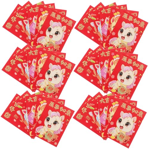 PENIKOKO 300 Stück Chinesische Rote Geldumschläge Jahr Des Pferdes Kreative Kleine Hongbao für Lunar Year Festliche Geldgeschenke Bulk Pack für Familie und Geschäft PENIKOKO 300 Stück Chinesische Rote Geldumschläge Jahr Des Pferdes Kreative Kleine Hongbao für Lunar Year Festliche Geldgeschenke Bulk Pack für Familie und Geschäft von PENIKOKO