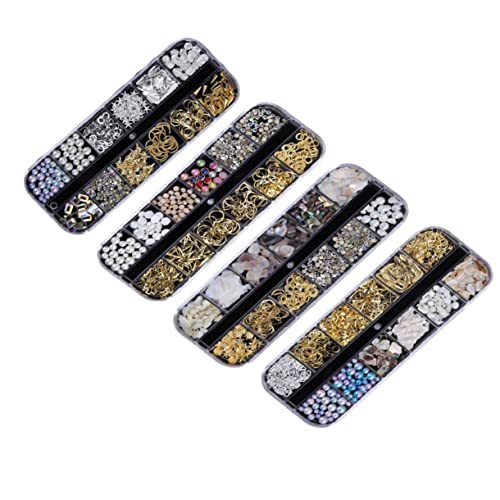 PENIKOKO 4 Sätze Nageldesign Aufkleber mit Fächern DIY Nail Art Perlen Strasssteine Metallverzierungen Geeignet für Naturnägel und Falschnägel Vielseitiges Deko Set PENIKOKO 4 Sätze Nageldesign Aufkleber mit Fächern DIY Nail Art Perlen Strasssteine Metallverzierungen Geeignet für Naturnägel und Falschnägel Vielseitiges Deko Set von PENIKOKO