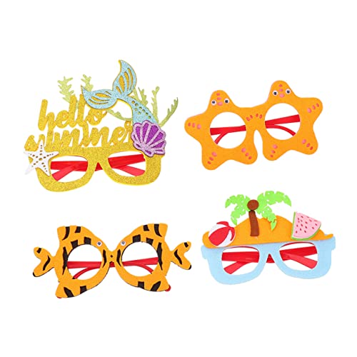 PENIKOKO 4 Stück Hawaiian Party Brillen Lustige Dekorative Sonnenbrille für Strand und Foto Requisiten für Kostümpartys Seesterne Kussfische und Stranddesigns PENIKOKO 4 Stück Hawaiian Party Brillen Lustige Dekorative Sonnenbrille für Strand und Foto Requisiten für Kostümpartys Seesterne Kussfische und Stranddesigns von PENIKOKO