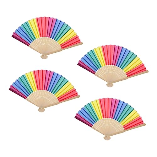 PENIKOKO 4 Stück Klappfächer aus Bunte Faltfächer für Fotorequisiten und Tanzaccessoires für Partys und Besondere Anlässe PENIKOKO 4 Stück Klappfächer aus Bunte Faltfächer für Fotorequisiten und Tanzaccessoires für Partys und Besondere Anlässe von PENIKOKO