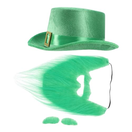 PENIKOKO 4 Stück Leprechaun Hut mit Fake Beard und Augenbrauen Kit für Festliche Outfits Irische Partys und Feiern PENIKOKO 4 Stück Leprechaun Hut mit Fake Beard und Augenbrauen Kit für Festliche Outfits Irische Partys und Feiern von PENIKOKO