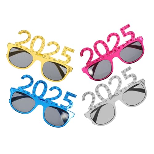 PENIKOKO 4 Stück Neue Jahr Brille mit Strass Teiliges Glitzernde Zahlensonnenbrille für Silvesterfeier Fotorequisiten für Partys und Festivals PENIKOKO 4 Stück Neue Jahr Brille mit Strass Teiliges Glitzernde Zahlensonnenbrille für Silvesterfeier Fotorequisiten für Partys und Festivals von PENIKOKO