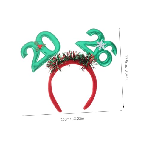 PENIKOKO 4 Stück Silvester Haarreif mit Glitzer Tinsel Schneeflocke Beeren in Rot Gold Grün Silber Leichtes Buntes Year Eve Stirnband für Festliche Party Deko und Fotoaccessoire von PENIKOKO