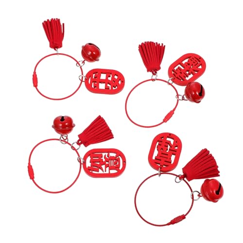 PENIKOKO 4 Stück Teiliges Holzanhänger mit Einzigartigem Chinesischem Motiv Traditionelle Schlüsselanhänger für Chinesische Neujahrsdekoration Kleine Tragbare Deko für Flur und PENIKOKO 4 Stück Teiliges Holzanhänger mit Einzigartigem Chinesischem Motiv Traditionelle Schlüsselanhänger für Chinesische Neujahrsdekoration Kleine Tragbare Deko für Flur und von PENIKOKO