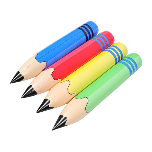 PENIKOKO 4 Stück Teiliges Jumbo PVC Bleistift Realistisch Geformte Aufblasbare Riesenstifte Kreative Schulveranstaltungen und Partydekorationen Vielseitig Einsetzbar für Klassenzimmer und von PENIKOKO