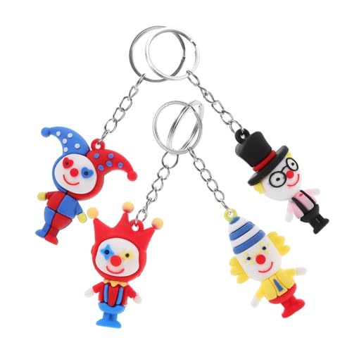 PENIKOKO 4 Stück Teiliges Kleines Clown Schlüsselanhänger Niedlicher Rucksack Anhänger Dekorativer Schlüsselring Vielseitiger Taschenanhänger als Party Deko und PENIKOKO 4 Stück Teiliges Kleines Clown Schlüsselanhänger Niedlicher Rucksack Anhänger Dekorativer Schlüsselring Vielseitiger Taschenanhänger als Party Deko und von PENIKOKO