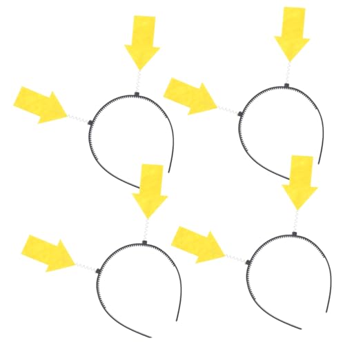 PENIKOKO 4 Stück Teiliges Party Haaraccessoires Lustige Gelbe Streifen Haarreifen Leichtes Bequemes Design Passform für Konzert Cosplay Foto Requisiten und Halloween Feier von PENIKOKO