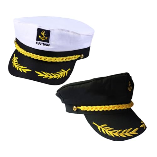 PENIKOKO 4 Stück Verstellbare Kapitänsmütze Marine Leichtes Atmungsaktives Seglerkostüm für Erwachsene Yachtparty Karneval Cosplay Outdoor Sonnenschutz von PENIKOKO
