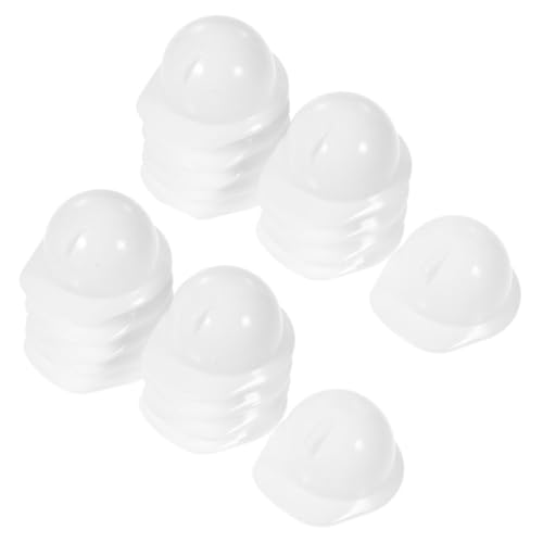 PENIKOKO 40 Stück Teiliges Mini Bauhelme aus Robustem Kunststoff Realistische Miniatur Schutzhelme für Puppen Leichte Strapazierfähige Kopfbedeckungen für Partydeko und Kostümzubehör Weiß von PENIKOKO