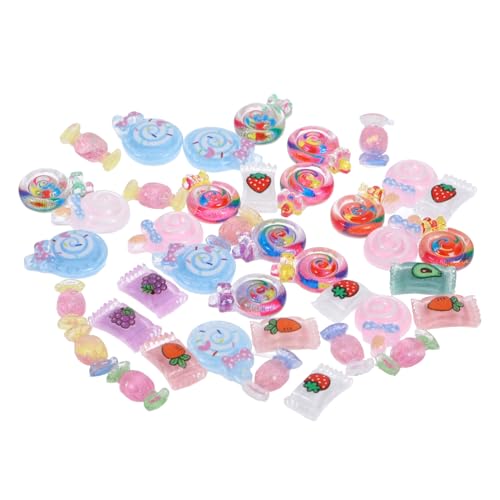 PENIKOKO 40 Stück Teiliges Nagel Charms Bunte Resin Süßigkeiten Nail Charms für Maniküre Nagelschmuck Damen Nail Art Zubehör Leichte Vielseitige Nageldekoration für Alltag und Events von PENIKOKO