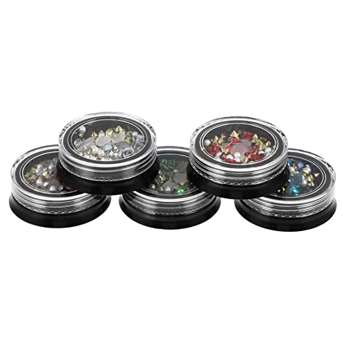 PENIKOKO 5 Boxen Boxen Nail Jewelry Blumen Nail Charms für Nageldesign Strasssteine Nägel Glitzersteine Dekoration DIY Nagelkunst Zubehör für Fingernägel und Zehennägel Modisch und von PENIKOKO