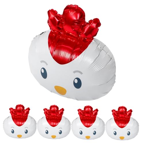 PENIKOKO 5 Stück Kükenballon Bauernhof Geburtstagsballons Ballon Bauernhoftiere Bauernhoftierballons Hühnerballon Huhn Aluminiumballon Aufblasbare Bauernhoftiere Bauernhofballons von PENIKOKO