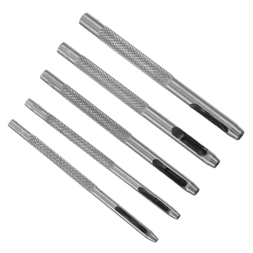 PENIKOKO 5 Stück Teiliges Lederlochstanzer Set aus Langlebigem Wärmebehandeltem mit Verschiedenen Robuster Geriffelter Oberfläche für Ledergürtel Handwerk und DIY Projekte PENIKOKO 5 Stück Teiliges Lederlochstanzer Set aus Langlebigem Wärmebehandeltem mit Verschiedenen Robuster Geriffelter Oberfläche für Ledergürtel Handwerk und DIY Projekte von PENIKOKO