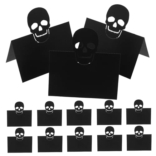 PENIKOKO 50 Stück Halloween Tischkarten mit Totenkopfmotiv Faltbare Sitzplatzkarten für Tischdekoration für Party Buffet Hochzeit und Festessen Einfache Platzzuweisung PENIKOKO 50 Stück Halloween Tischkarten mit Totenkopfmotiv Faltbare Sitzplatzkarten für Tischdekoration für Party Buffet Hochzeit und Festessen Einfache Platzzuweisung von PENIKOKO