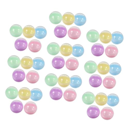 PENIKOKO 50 Stück Macaron Füllbare Plastikbälle Preisbehälter Runde Kapseln Behälter Leere Spielbälle Greifautomatenkapseln Kleine Leere Spielzeugkapseln Plastik Tombolabälle Pp von PENIKOKO