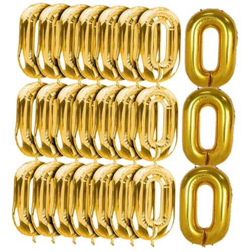 PENIKOKO 50 Stück Teiliges Aluminiumfolie Ballon Gold Flexible Kettenballons für Partydekorationen Geburtstags Hochzeitsfeiern Leicht zu Befestigen an Wänden Fenstern und Decken von PENIKOKO