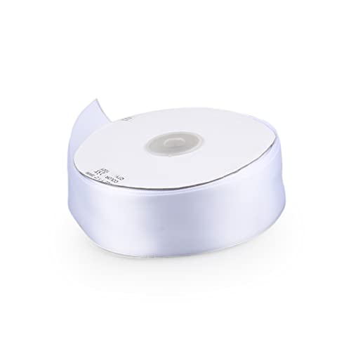 PENIKOKO 50M Geschenkband Weißes Grosgrain Band für Geschenkverpackung Bastelprojekte und Haarschleifen Hochwertiges Strapazierfähiges Material von PENIKOKO