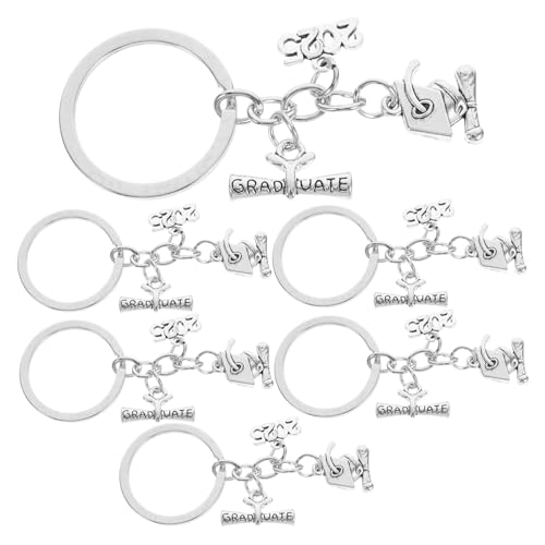PENIKOKO 6 Stück 2025 Abschluss Schlüsselanhänger graduierten charme Abschluss-Schlüsselanhänger Abschluss Zubehör Abschluss vorhanden Abschlussschmuck Zinklegierung Silver PENIKOKO 6 Stück 2025 Abschluss Schlüsselanhänger graduierten charme Abschluss-Schlüsselanhänger Abschluss Zubehör Abschluss vorhanden Abschlussschmuck Zinklegierung Silver von PENIKOKO