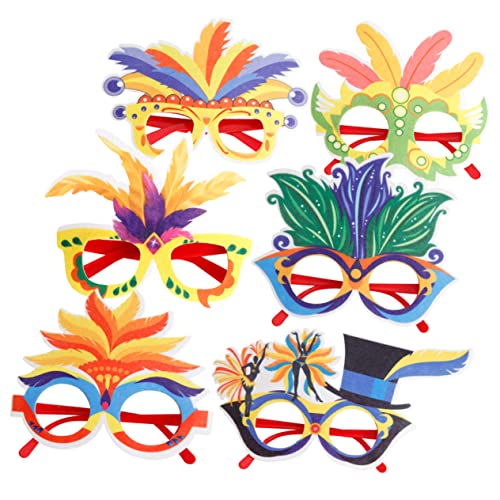 PENIKOKO 6 Stück Bunte Federbrillen Partybrillen Karneval Fasching Foto Requisiten Leichte Karnevalsbrillen für Damen Herren Buntes Design Vielseitig für Kostümfeste PENIKOKO 6 Stück Bunte Federbrillen Partybrillen Karneval Fasching Foto Requisiten Leichte Karnevalsbrillen für Damen Herren Buntes Design Vielseitig für Kostümfeste von PENIKOKO